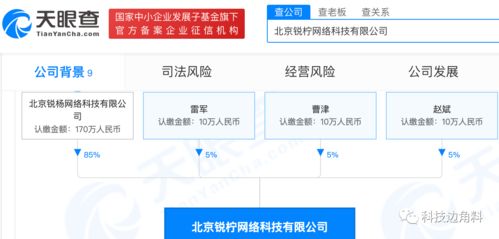 雷軍參股成立北京銳檸網絡科技公司，持股5%，布局信息系統集成服務